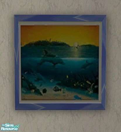 Sims 2 — Sea Kin Bath - Picture by Riverwillows — Cute bathroom featuring playful dolphins. Meshes by Rgdyanne and