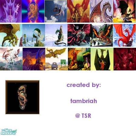 Sims 2 — tams dragon set 1 by tambriah — 9 adult & young adult shirts with different pictures of dragons on the front