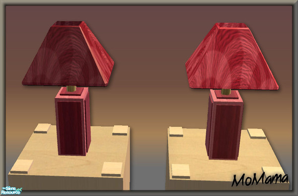 Sims 2 — NK Broadbent DR Table Lamp Peacock - Red by MoMama — A recolor of the Broadbent Dining Room Table lamp in Red
