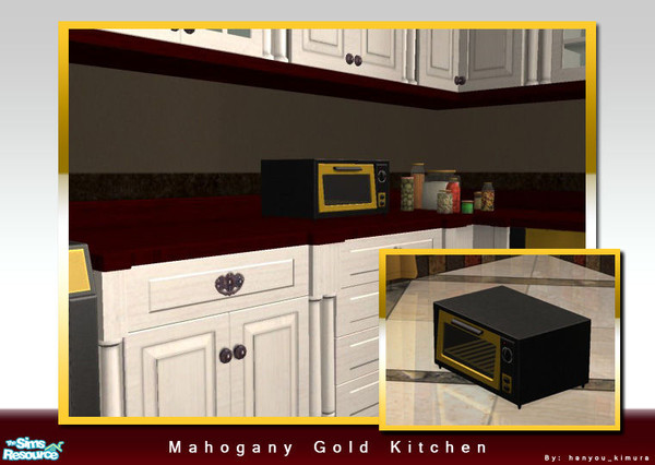 Sims 2 — Mahogany Gold Kitchen Set Part 2 of 2 - Mahogany Toaster Oven by hanyou_kimura — Recolor of the Toast To Toaster