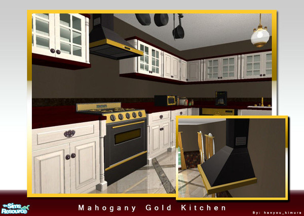 Sims 2 — Mahogany Gold Kitchen Set Part 2 of 2 - Mahogany Oven Vent by hanyou_kimura — Recolor of the Super Sucker Vent
