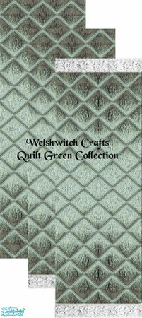 Sims 2 — Quilted Green Set by WelshWitch — Green shiny walls, with quilted effect. 6 coloured sets in all, with carved