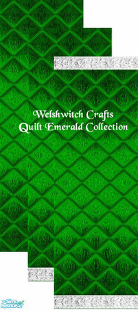 Sims 2 — Quilted Emerald Set by WelshWitch — Deep Emerald, shiny walls, with quilted effect. 6 coloured sets in all, with