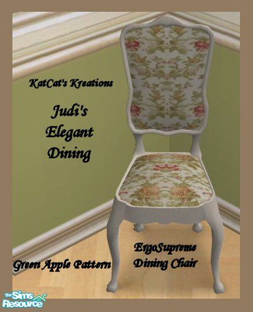 Sims 2 — JED - Green Apple ES Dining Chair  by KatCat — Recolor of the \"Ergo Supreme Dining Chair\" from the