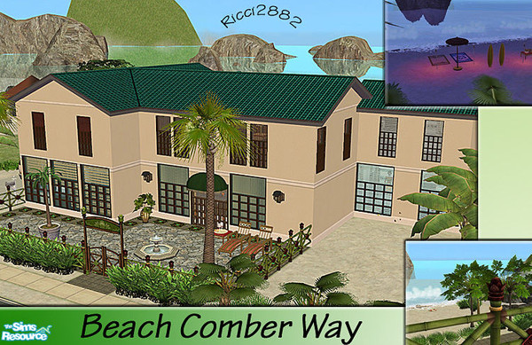 Sims 2 — Beach Comber Way by TheNumbersWoman — **Requires Bon Voyage** This lovely vacation home located on the beach is
