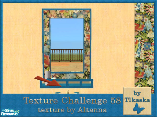 Sims 2 — TC58 Altanna\'s Bathroom - Mirror Shelf by tlkaska — This blue and yellow bathroom with bright floral accents