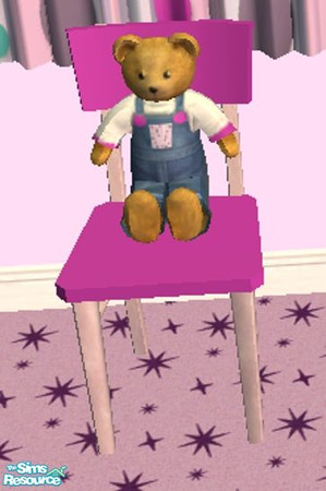 Sims 2 — Kids Pink Dot Bedroom- Bear Chair by mom_of2boyz — This is a recolor of NoFrills Little Thinker Bedroom. The