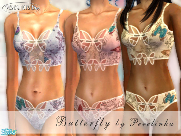 Sims 2 — BUTTERFLY by perelinka — Set of 3 undies with butterflies.
