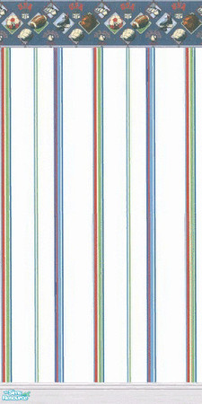 Sims 2 — Banded Stripes 2 by Shalea — Banded stripes wallpaper with sports border.