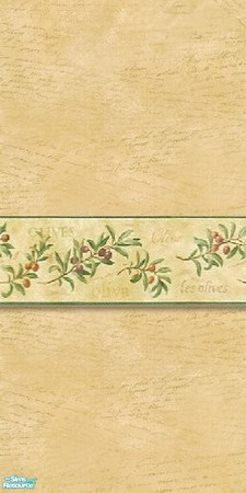 Sims 2 — Olives - Wall2 by Yizzi — Scripted wallpaper with olive border. Perfect for kitchens.