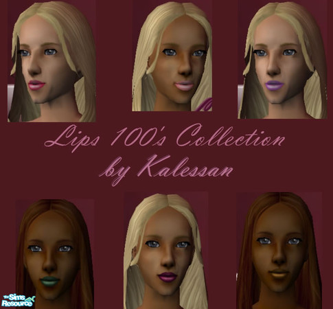 Sims 2 — Lip 100's Collection by ladykalessan — A set of Six lipsticks for the fashionable Sim!