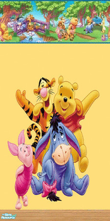 Sims 2 — Winnie the Pooh Wallpaper 3 by Shakeshaft — Part of a set for all Winnie the Pooh fans and consists of Bedding,
