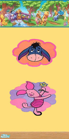 Sims 2 — Winnie the Pooh Wallpaper 2 by Shakeshaft — Part of a set for all Winnie the Pooh fans and consists of Bedding,