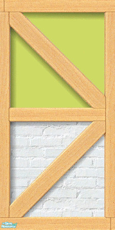 Sims 2 — D2DWBLW Yellow 03 by D2Diamond — White brick base, with light wood trim. Colors matches Duraluminum sets. Part
