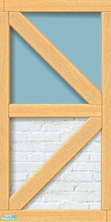 Sims 2 — D2DWBLW Blue 03 by D2Diamond — White brick base, with light wood trim. Colors matches Duraluminum sets. Part of