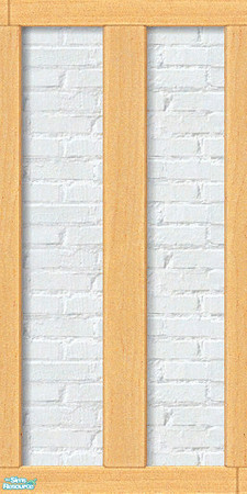 Sims 2 — D2DWhite Brick with Lt Wood 04 by D2Diamond — White brick base with a light wood trim.