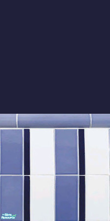 Sims 2 — Blue tones by viwsim — Blue striped half wall border in tiles and dark blue paint to match. Seamless.