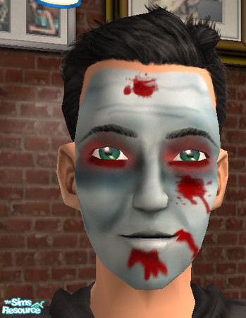 Sims 2 — Zombie Face! by DreadfulHours — GRRRRRRR zombie face. (Mask/costume makeup!)