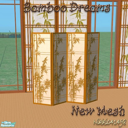 Sims 2 — Bamboo Dreams Shoji Screen by Nikki041498 — *New Mesh* Beech wood Shoji screen with rice paper inserts printed