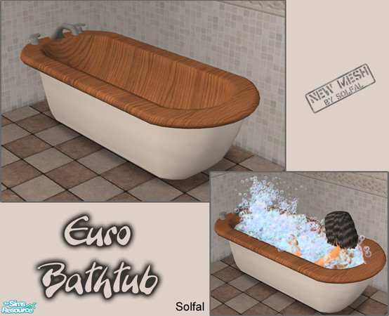 Sims 2 — Euro Bathtub - New Mesh by solfal — Bathtub that goes with the Euro items
