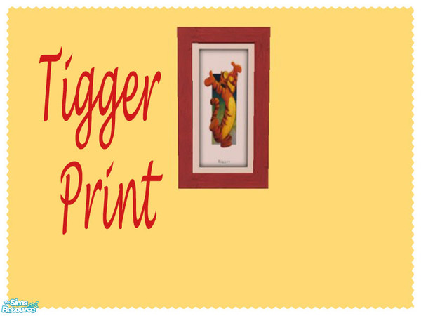 Sims 2 — Tigger Print by Shakeshaft — Part of a set for all Winnie the Pooh fans and consists of Bedding, Pictures, Rugs,