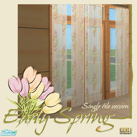 Sims 2 — Early Spring Livingroom - Curtain 1 by BetterbeSim — Fresh green, the first flowers, some sunshine.... aren't we