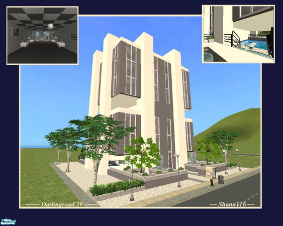 Sims 2 — Darlingroad 29 by Shann116 — 8 floors modern apartment with 10 rentable units and 5 rooms each. this is my first