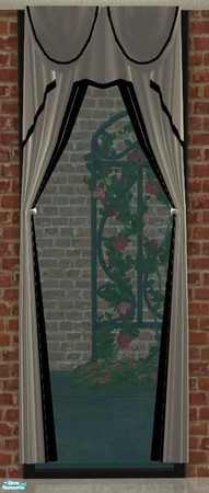 Sims 2 — Curtains Medium White & Black by ale0508 — 