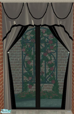 Sims 2 — Curtains Large White & Black by ale0508 — 