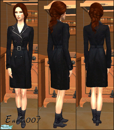 Sims 2 — black coat by enfin007 —  