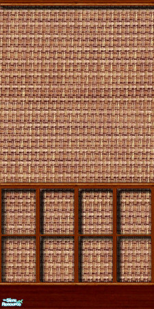 Sims 2 — am_asianwickerpanel02 by Cruella — Asian wall with half wood paneling with rail. Featuring hand-made oriental