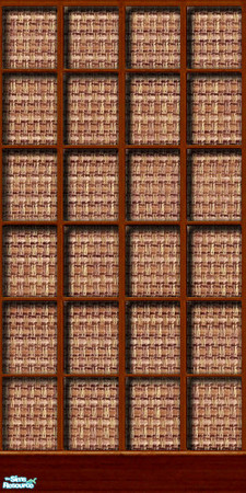 Sims 2 — am_asianwickerpanel01 by Cruella — Asian wall with full wood paneling. Featuring hand-made oriental wicker