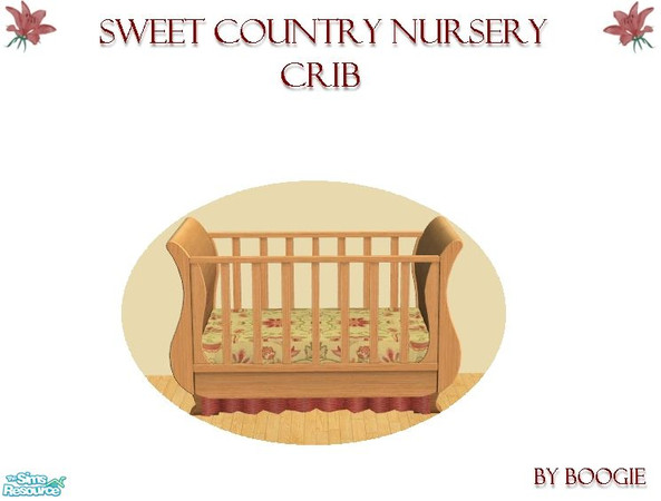 Sims 2 — Sweet Country Nursery Crib By Boogie by boogie woogie — Part of my Sweet Country Nursery Set. Thanks to