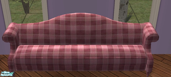 Sims 2 — Pink Living Set - Chequered Sofa by Javanny — This Sofa has a nice pink-chequered cotton covering. Part of the