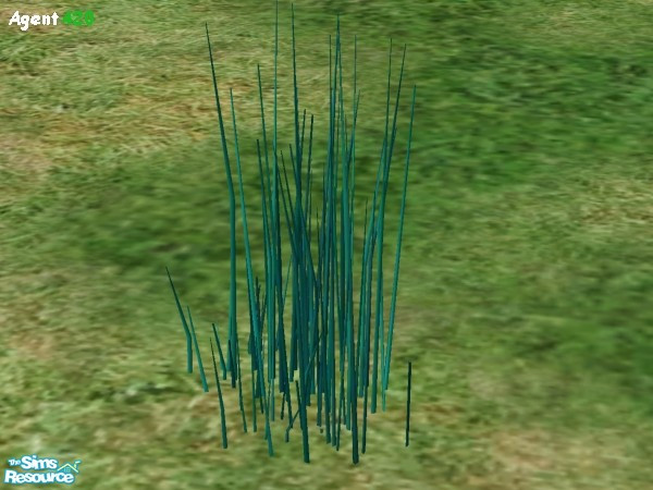Sims 2 — Large Thick Tuft of Aqua Grass by Agent420 — This large lush tuft of Aqua Grass looks fantastic in the game.