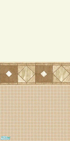 Sims 2 — Light brown tiled wall by viwsim — Light brown tiled wall with border. Seamless.