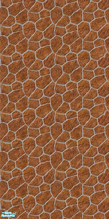 Sims 2 — Terracotta Fieldstone 01 by Shakeshaft — Part of a set of 7 walls of Terracotta Fieldstone, with various wood