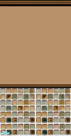 Sims 2 — Kitchen - Green Mosaic tile with coffee  by fizz bomb — Green mosaic tile with coffee paint and moldings TSRAA