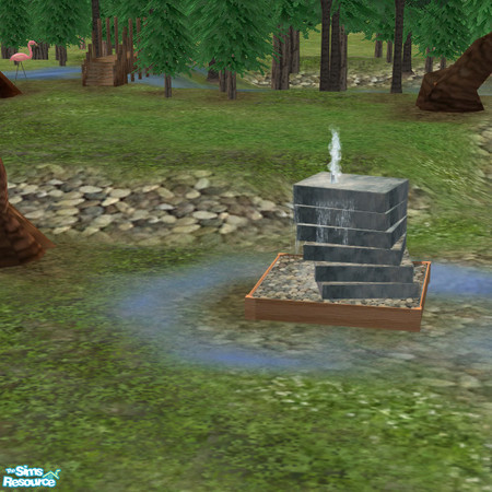 Sims 2 — Fountain Flow MESH by DOT — Water And Earth Colors. 4 terrain paints and 1 fountain in 3 colors.