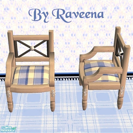 Sims 2 — Hampton Kitchen Dining Chair - Arms by Raveena — Part of the Hampton kitchen set. You need Dincer's mesh for