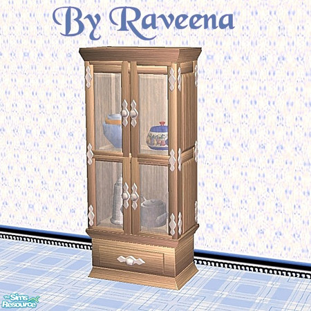 Sims 2 — Hampton Kitchen Cupboard by Raveena — Part of the Hampton kitchen set. You need Dincer's mesh for this object to