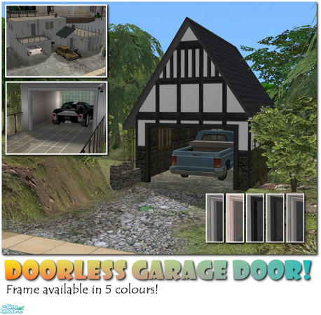 Sims 2 — The Doorless Garage - Grey Recolor by Cyclonesue — Now you can have open garages with this doorless garage