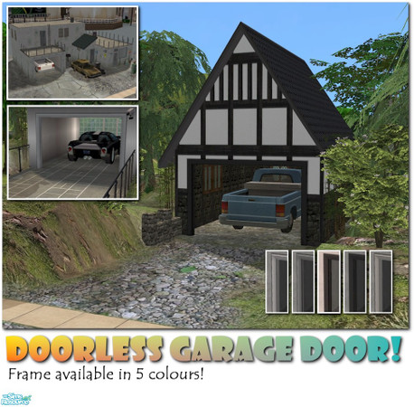 Sims 2 — The Doorless Garage - Black Recolor by Cyclonesue — Now you can have open garages with this doorless garage