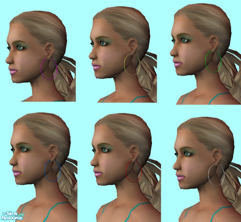 Sims 2 — Teen earrinngs by janicap — teen earrings in 6 colours