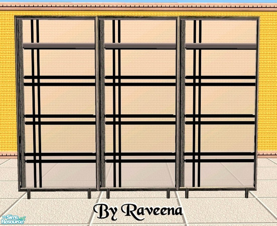 Sims 2 — Shoji Room Divider - 3 by Raveena — You need BitzyBus's mesh for this file to work in the game. Download it