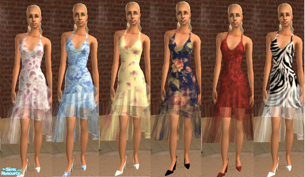 Sims 2 — Flounce by janicap — 6 beautiful formal dresses.Mesh can be found on sim2-fashion.