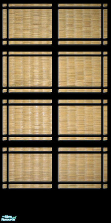 Sims 2 — Oriental Living Black Tatami Wall by Simaddict99 — black panel with tatami inserts