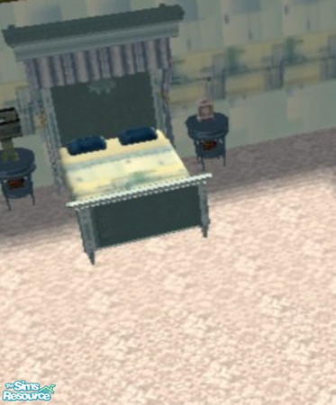 Sims 2 — Geometric Blue Bed Curtain by ead425 — 