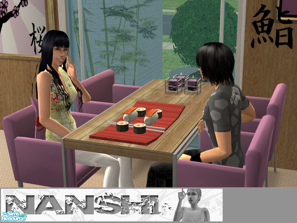 Sims 2 — Sushi for Beginners - Red by Nanshi — Recolour of sushi set