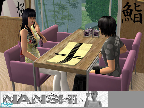 Sims 2 — Sushi for Beginners - Green by Nanshi — Recolour of sushi set